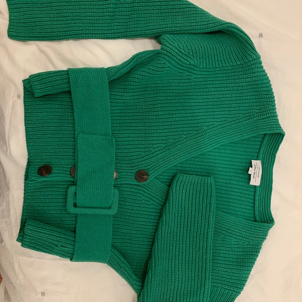 & Other Stories Green Cardigan w/ Removable Belt